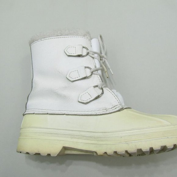 Snow Master Canada Winter Boots Womens 8 White Fur Trimmed Waterproof Ski Snow - Picture 2 of 7